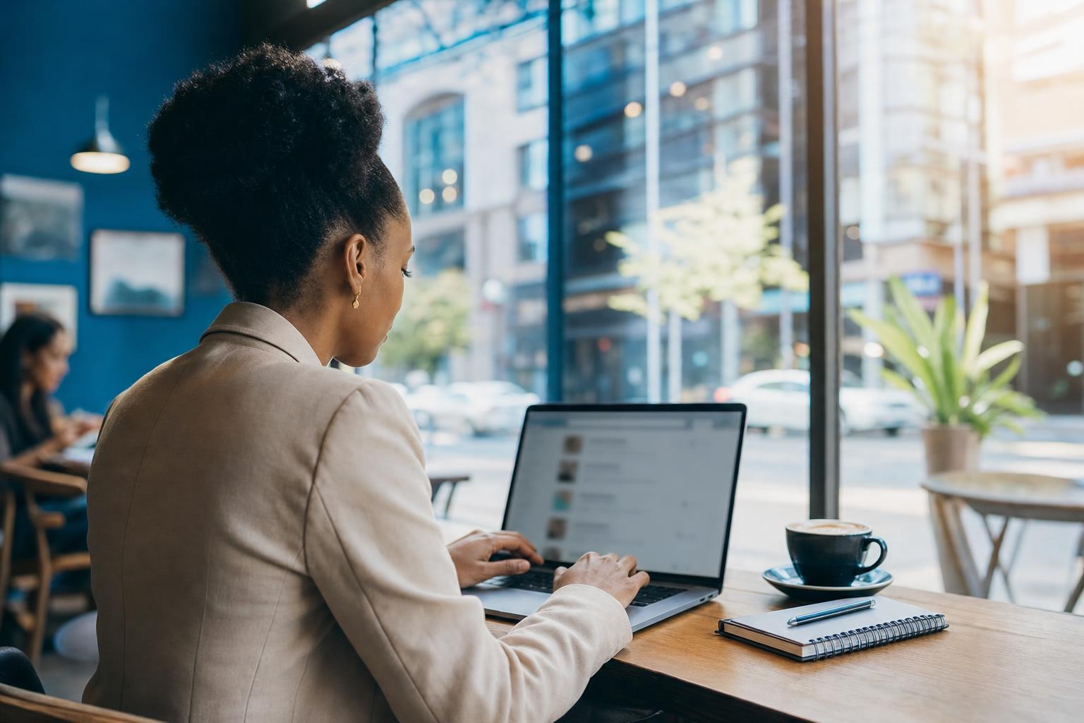A candidate searching job opportunities on a laptop